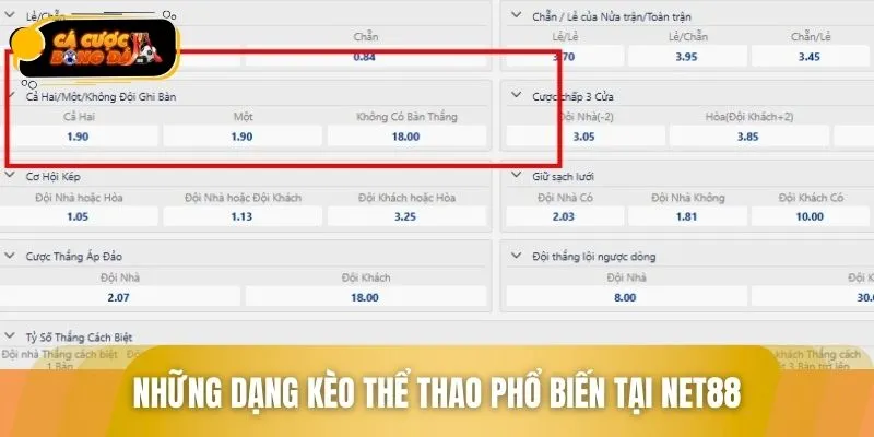Trải nghiệm kèo cược cực hấp dẫn tại NET88