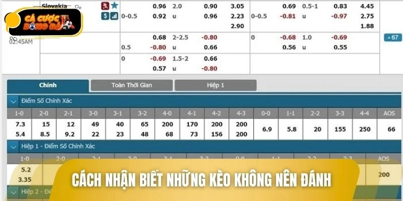 Kinh nghiệm nhận diện những kèo không nên đánh khi chơi cá độ 
